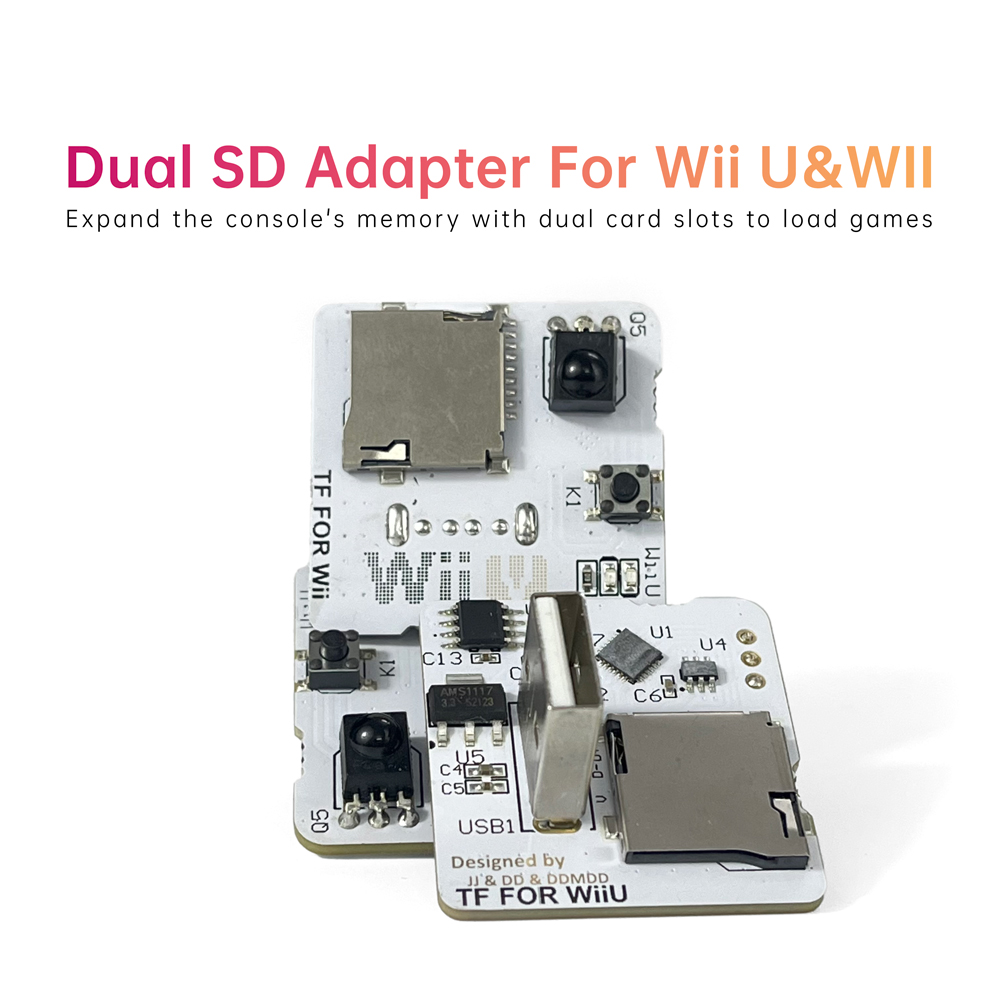 Sd Card Module - Zwei SD-Karten-Adapter-Slots zur Speichererweiterung für Wii
