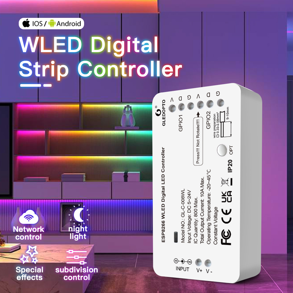 Ws2812B Strip 5V - 5V-24V WLED RGB RGBW Digitaler Streifenlichtregler