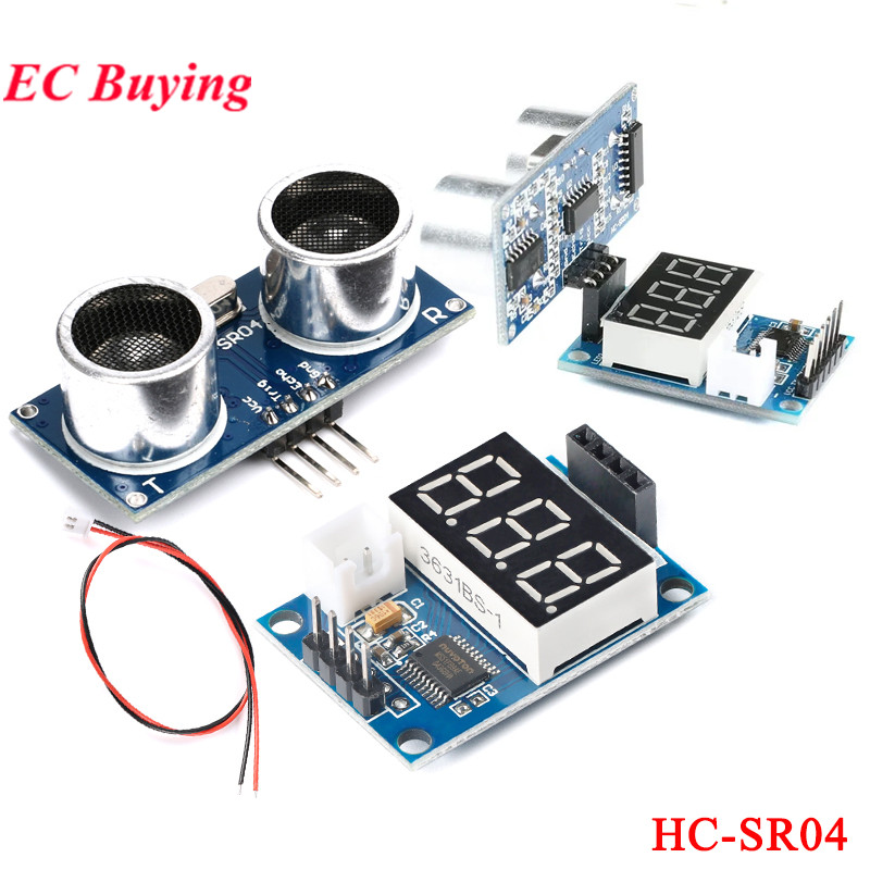 Ultrasonic Sensor Hc-Sr04 - HC-SR04 Ultraschall-Entfernungsmessmodul mit LED-Digitalanzeige und Steuerplatine,