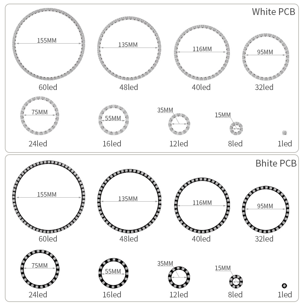 WS2812B RGBIC-LED-Ring, indivi – Neopixel Bewertung und Preis
